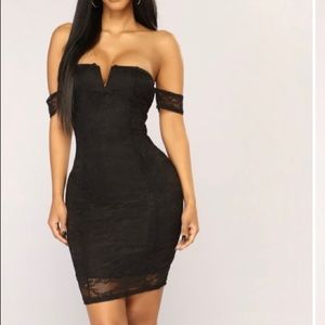 Fashion Nova Nayeli lace black lace mini dress small